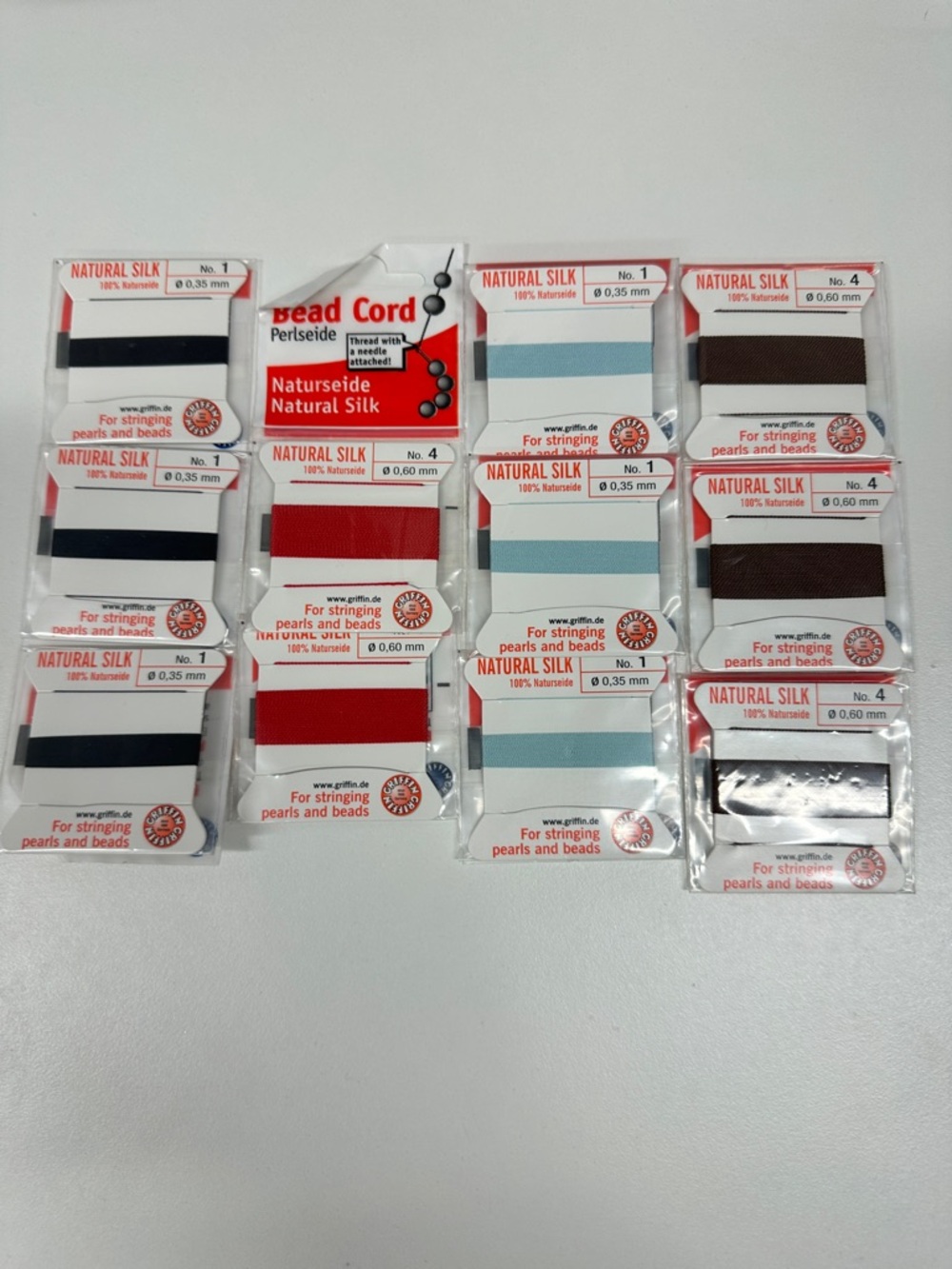 Bundle Griffin Natural Silk Bead Cord 11 pcs